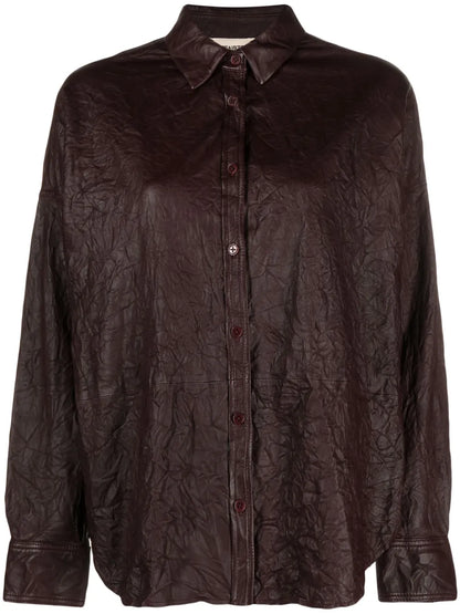 Tamara Crinkled Leather Shirt