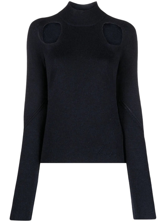 Micky Cut-Out Merino-Wool Jumper