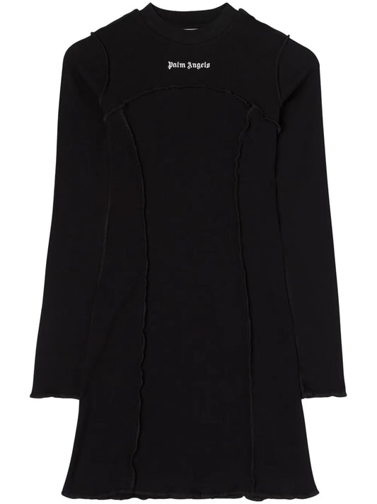Logo-Embroidered Ribbed Minidress