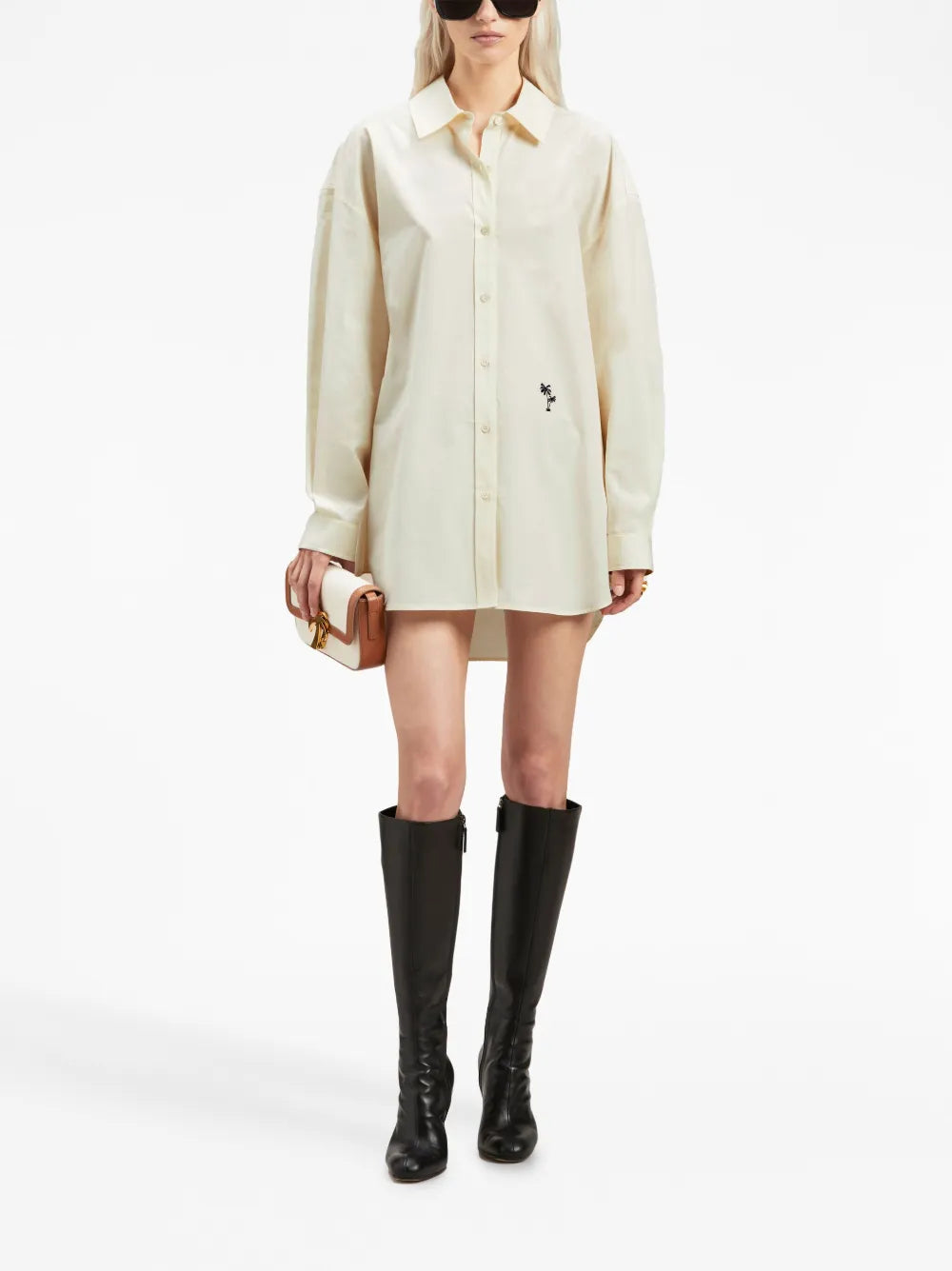 Palms-Embroidered Poplin Shirt
