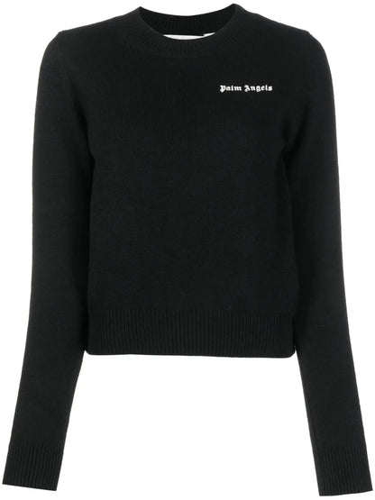 Logo-Embroidered Ribbed-Knit Jumper