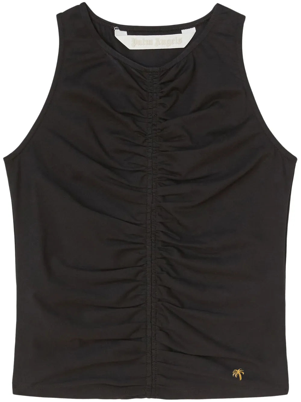 Ruched Stretch-Cotton Tank Top