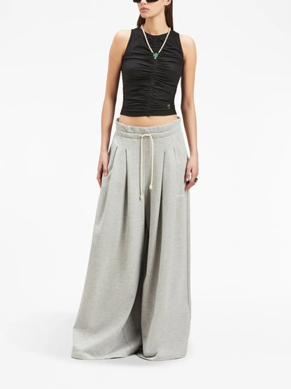 Ruched Stretch-Cotton Tank Top