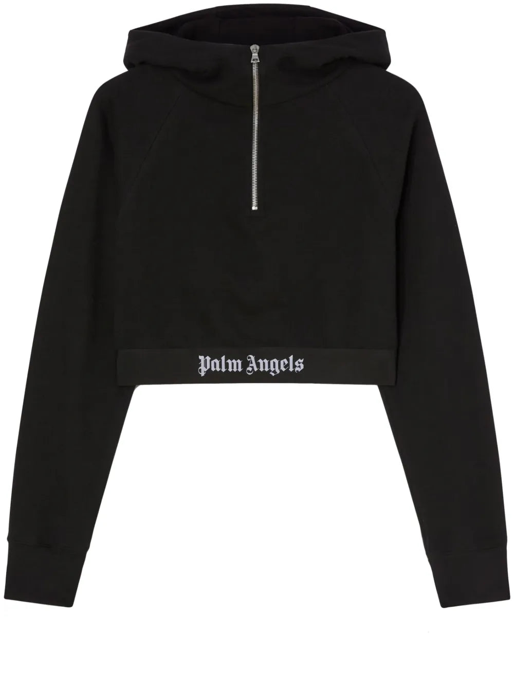 Logo-Strap Cotton Cropped Sweatshirt