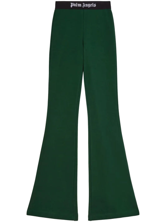 Logo-Tape Cotton Flared Trousers