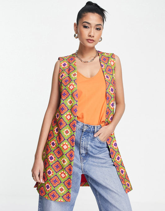 Longline Sleeveless Blazer Co-Ord