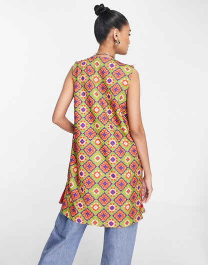 Longline Sleeveless Blazer Co-Ord
