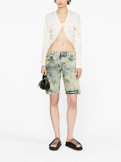 Logo-Patch Denim Shorts