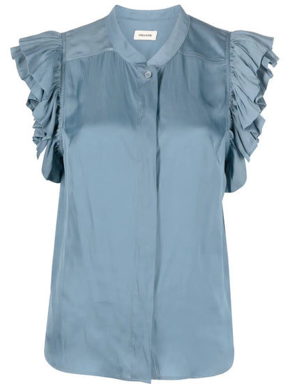 Ruffled-Sleeve Blouse
