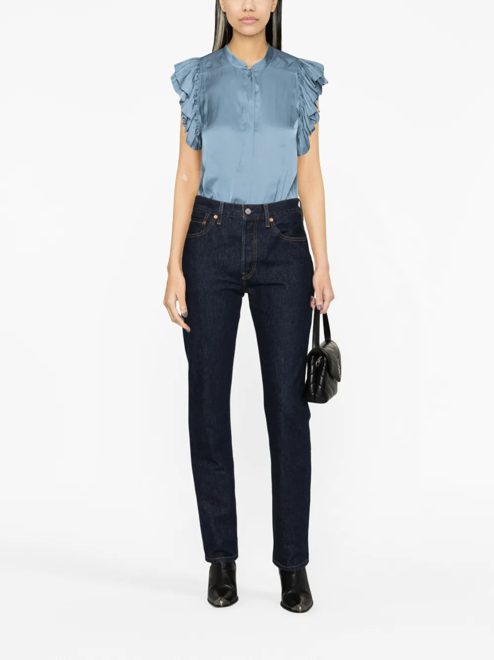 Ruffled-Sleeve Blouse