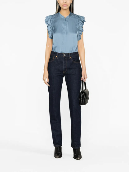 Ruffled-Sleeve Blouse