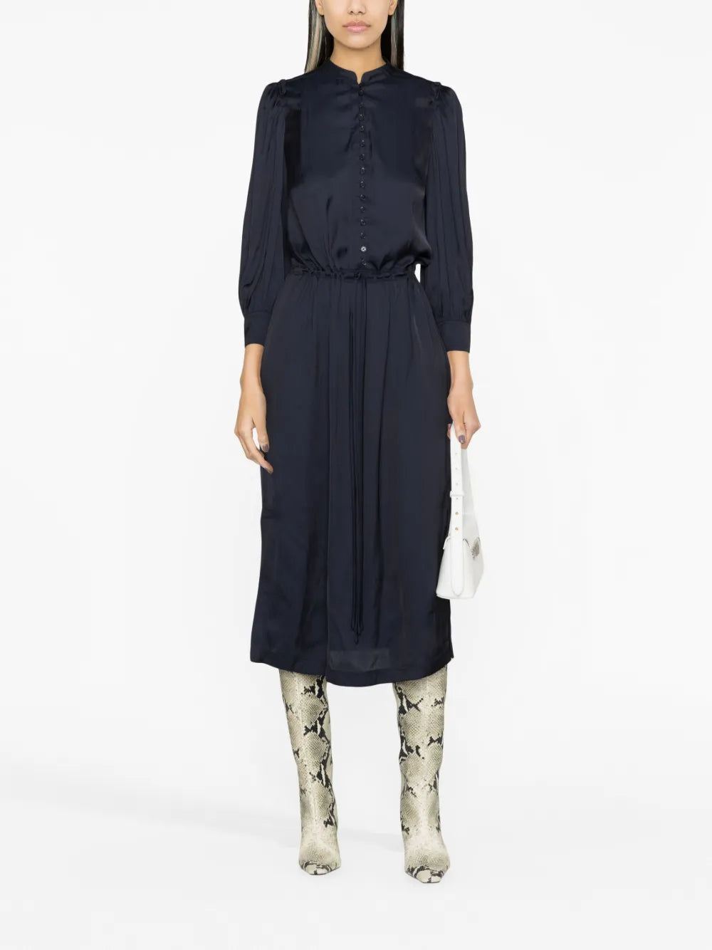 Relinda Satin-Finish Shirt Dress