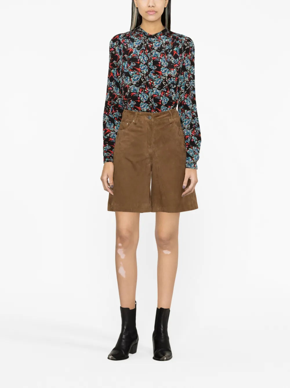 Tchin Printed Silk Blouse