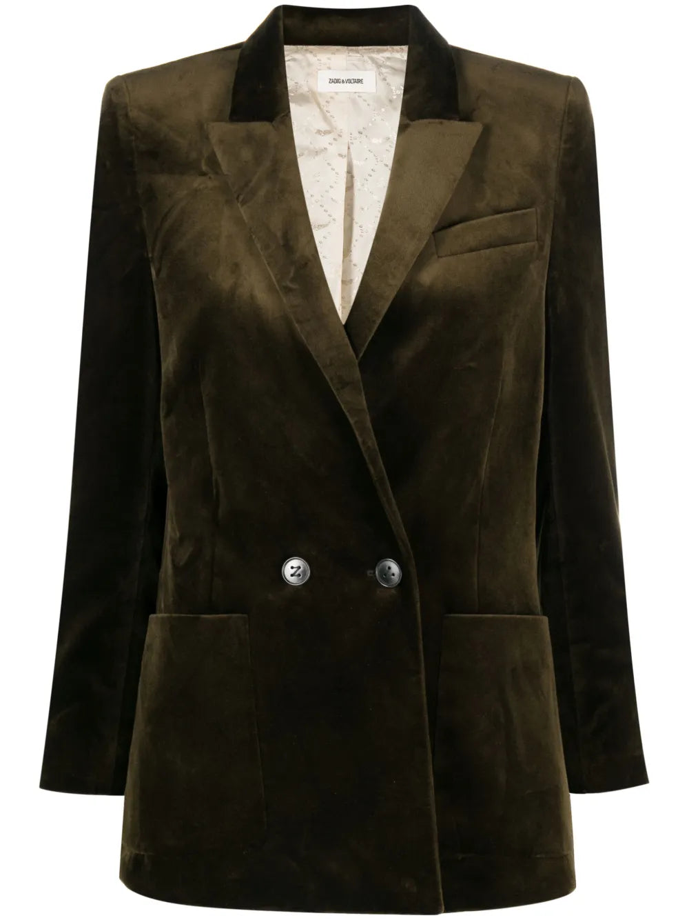 Double-Breasted Velvet Blazer