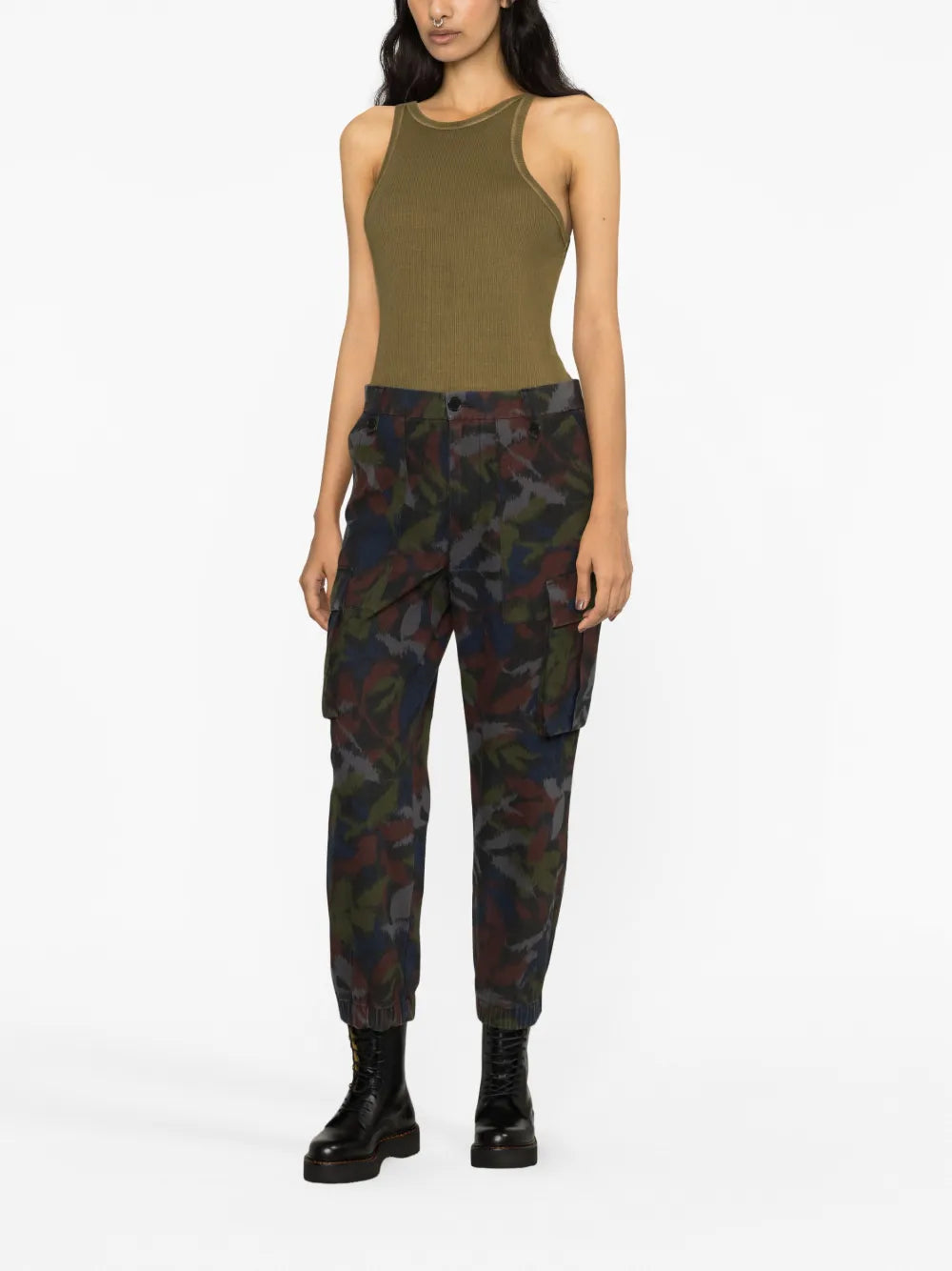Ikat-Print Cargo Trousers