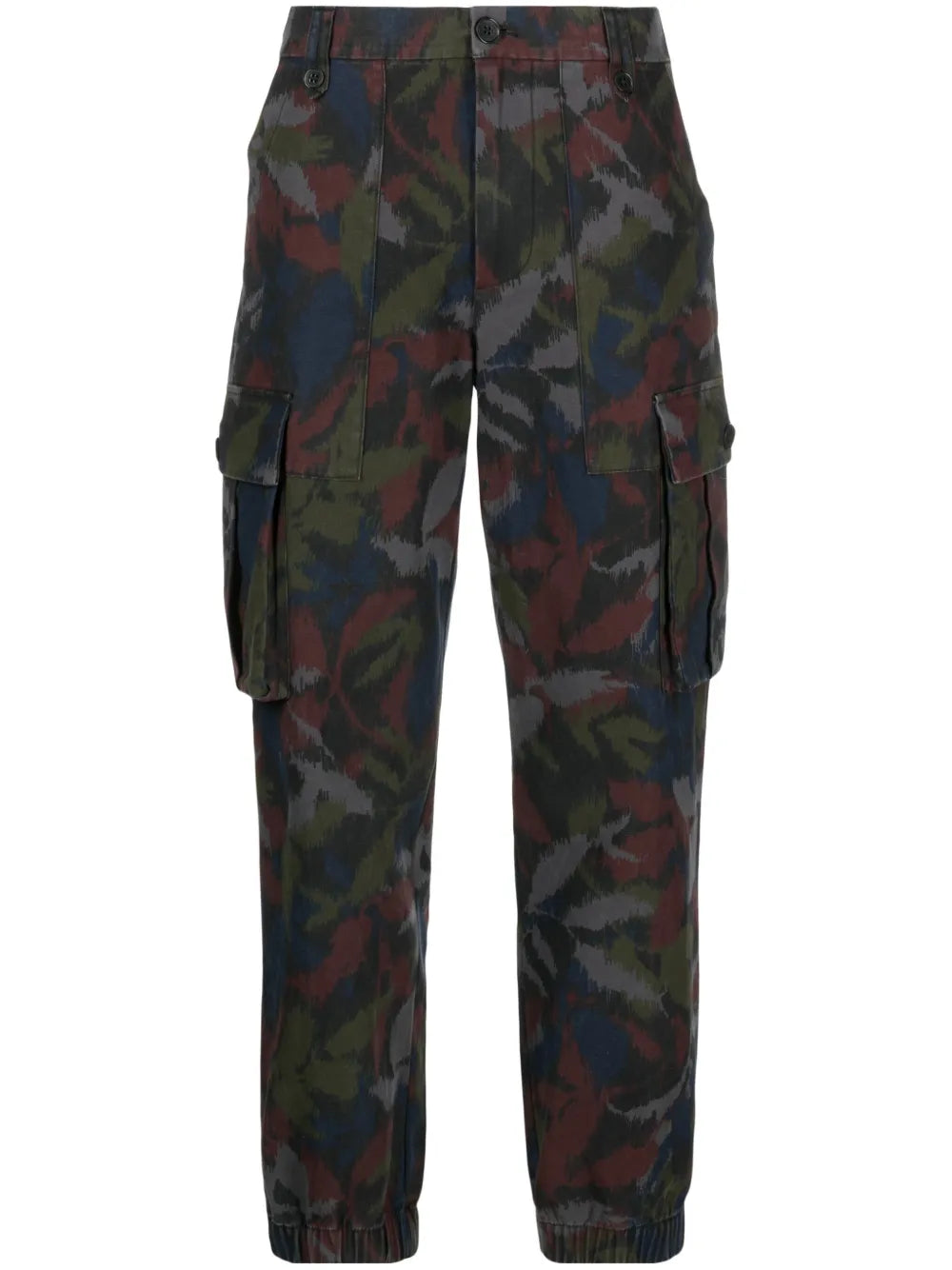 Ikat-Print Cargo Trousers