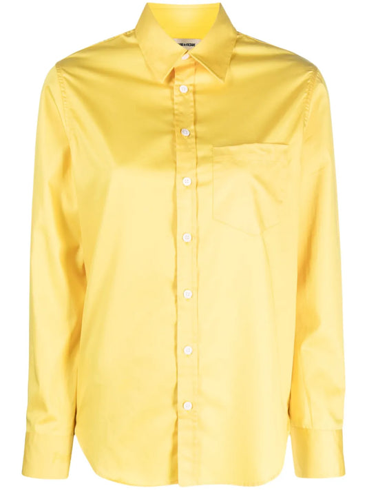 Taskiz Slogan-Embroidered Cotton Shirt