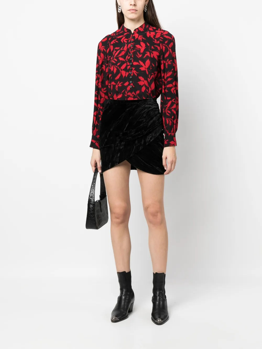 Twina Leaf-Print Long-Sleeve Shirt