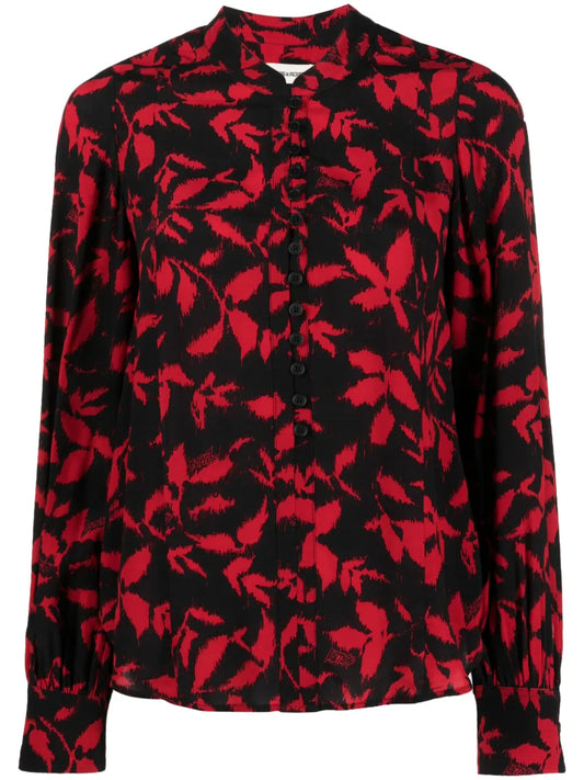 Twina Leaf-Print Long-Sleeve Shirt