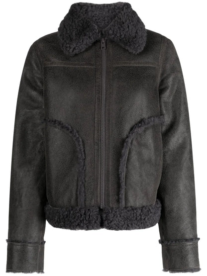 Kade Shearling-Trim Leather Jacket