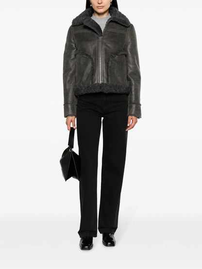 Kade Shearling-Trim Leather Jacket