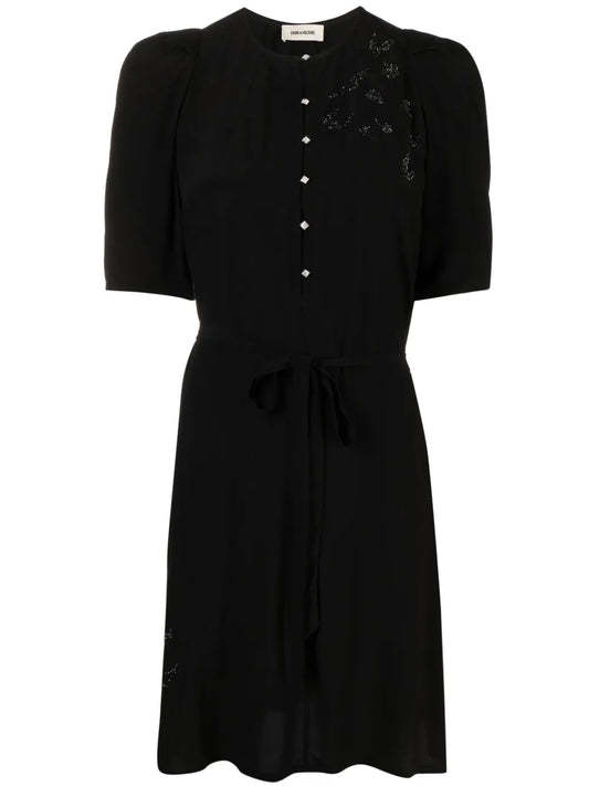 Rhinestone-Embellished Mini Dress