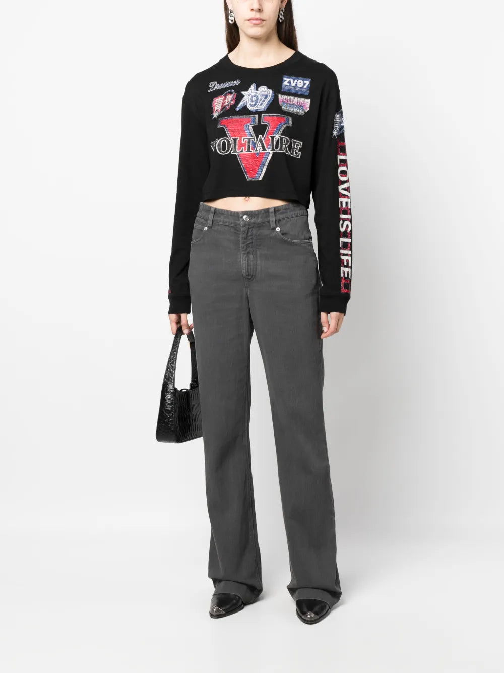 Iona Voltaire Cropped Long-Sleeve T-Shirt