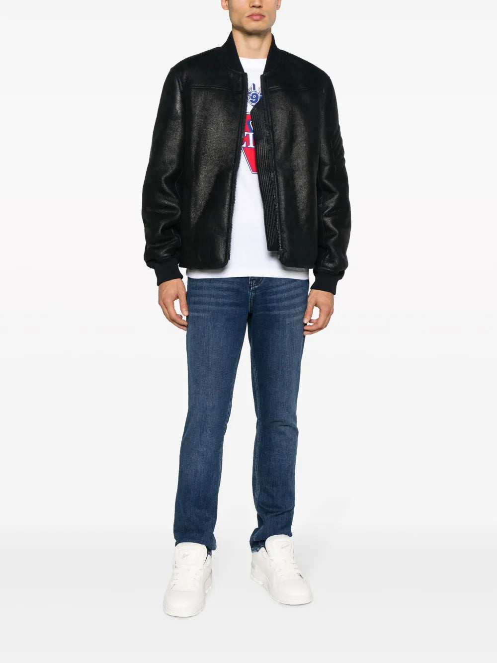 Leo Shearling Used Leather Jacket