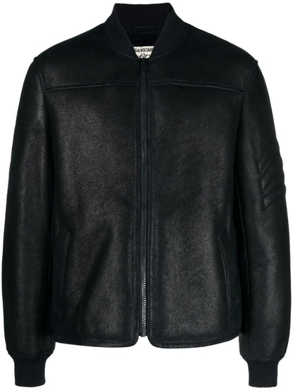 Leo Shearling Used Leather Jacket