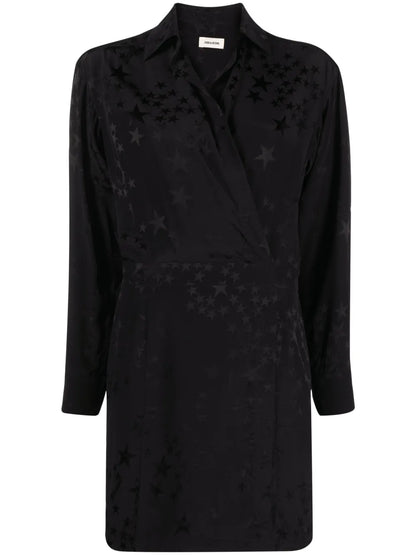 Star Silk-Jacquard Minidress