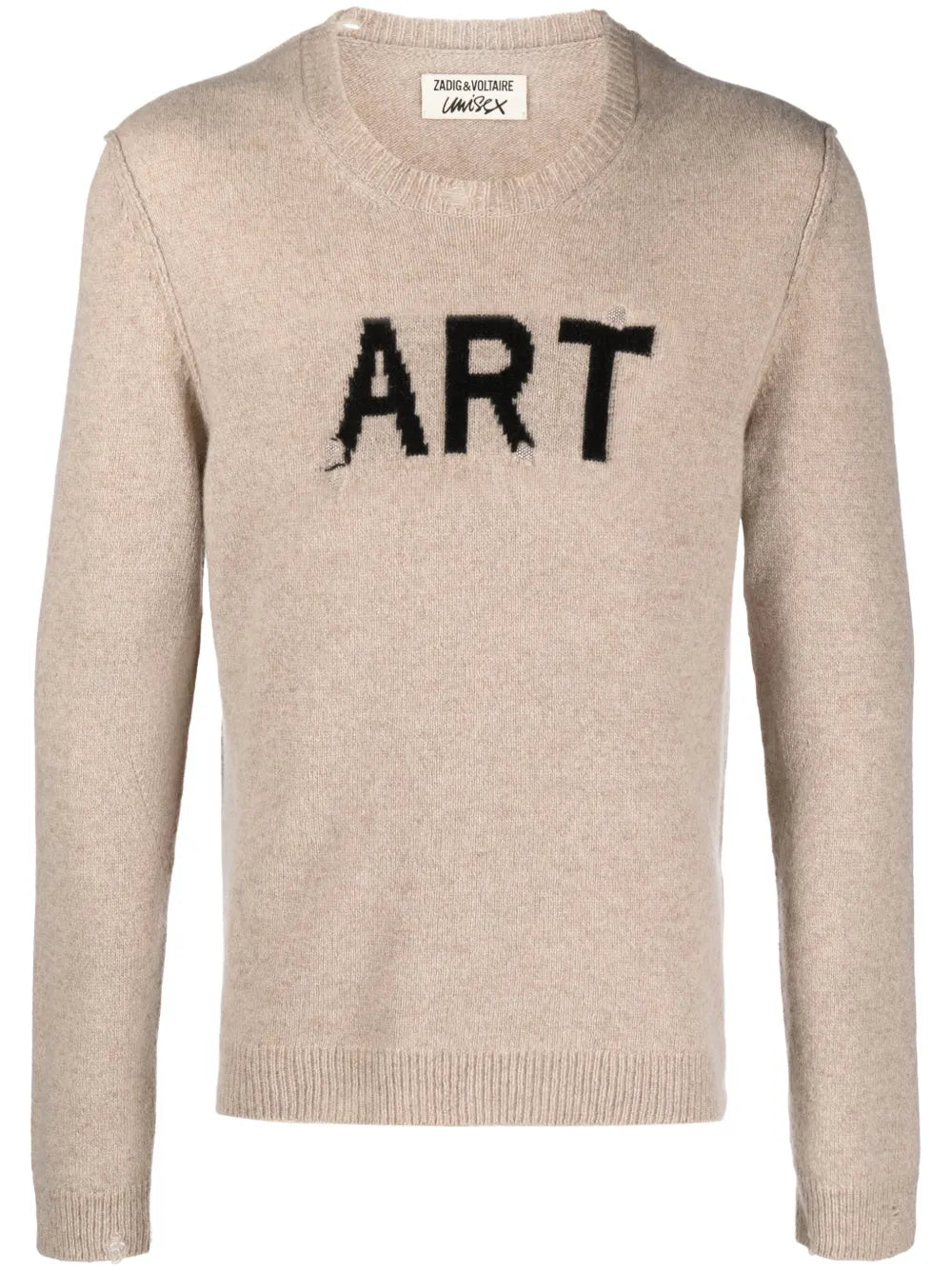 Intarsia-Knit Ripped Jumper