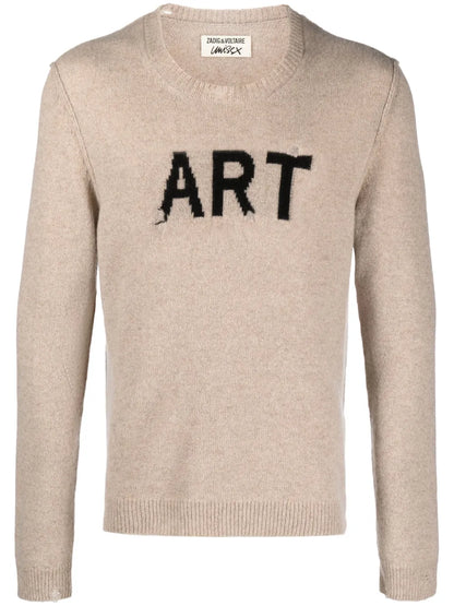 Intarsia-Knit Ripped Jumper