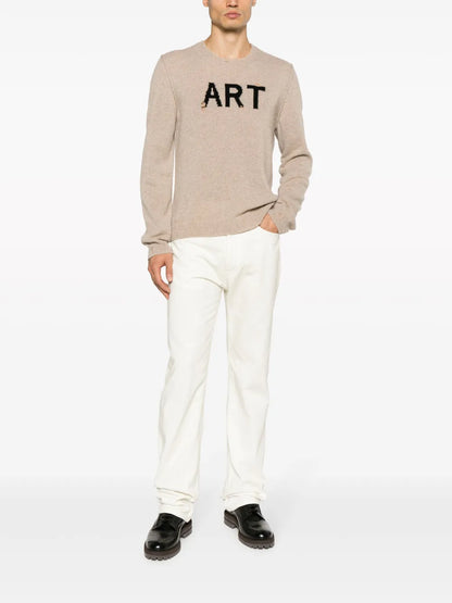 Intarsia-Knit Ripped Jumper