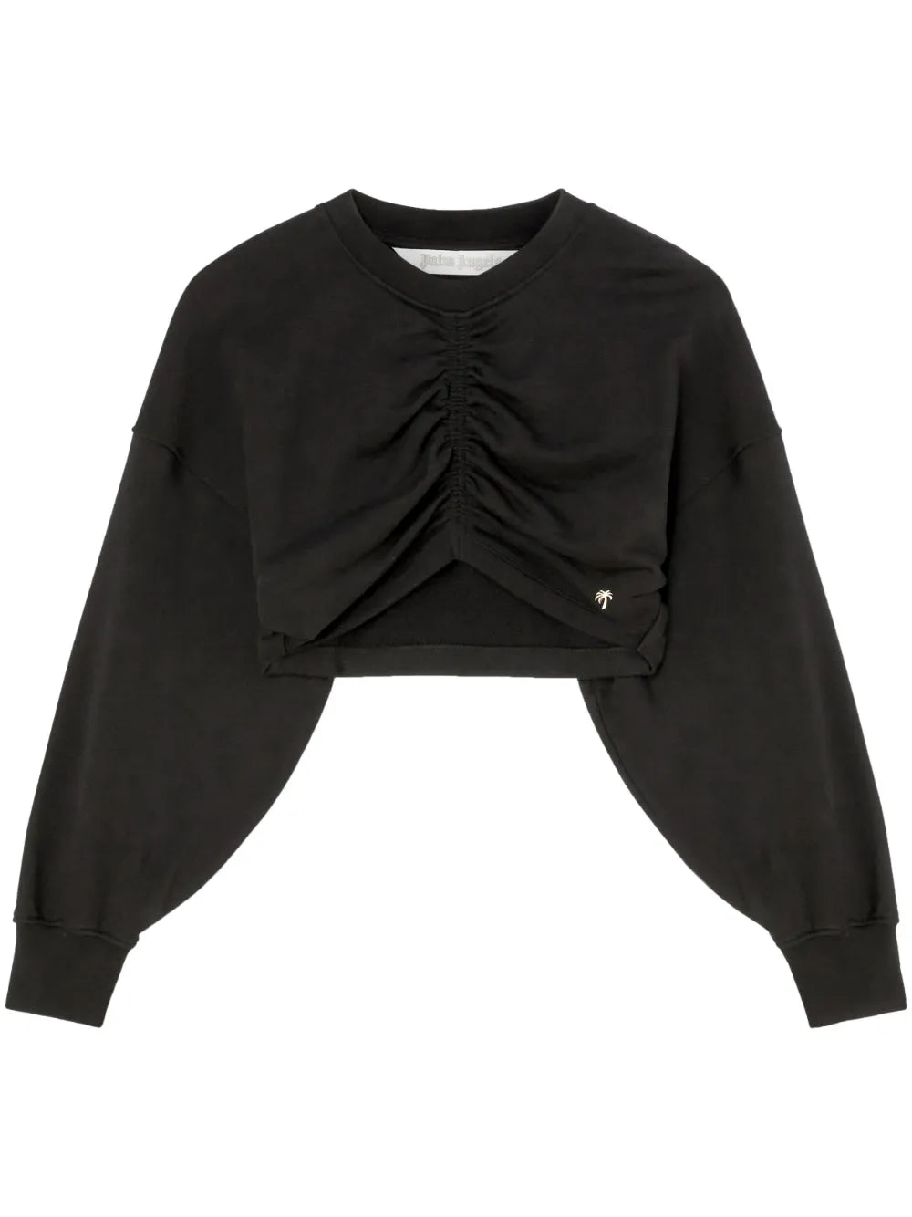 Ruched-Detail Cropped Sweatshirt