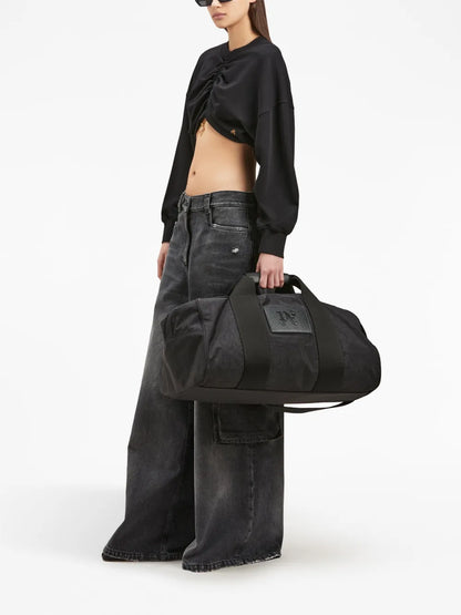 Ruched-Detail Cropped Sweatshirt