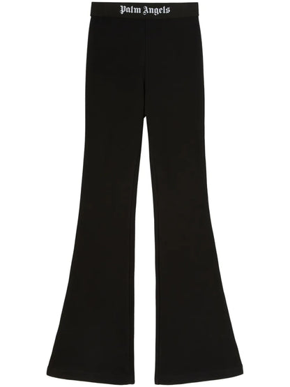 Logo-Tape Cotton Flared Leggings