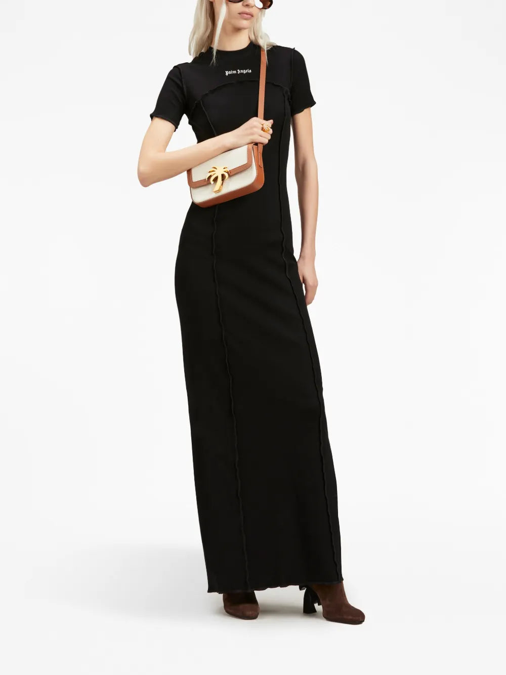 Logo-Embroidered Knitted Maxi Dress