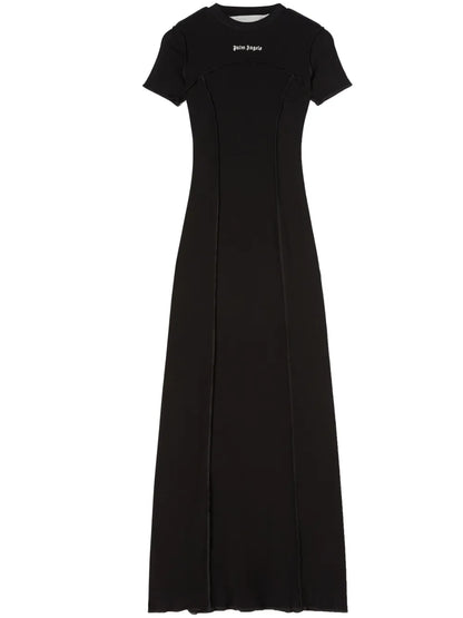 Logo-Embroidered Knitted Maxi Dress