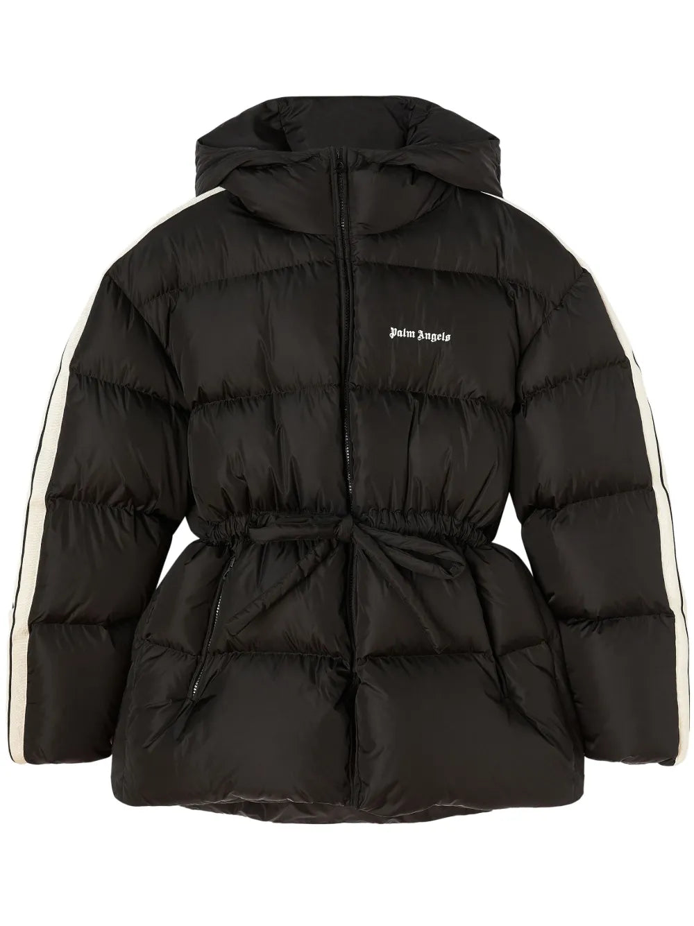 Logo-Print Belted Down Jacket