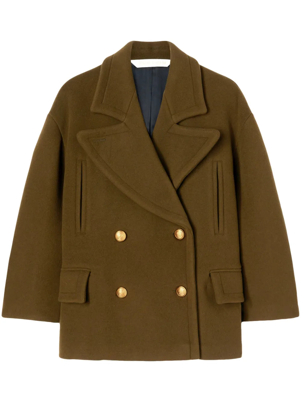 Palm-Embroidery Double-Breasted Coat