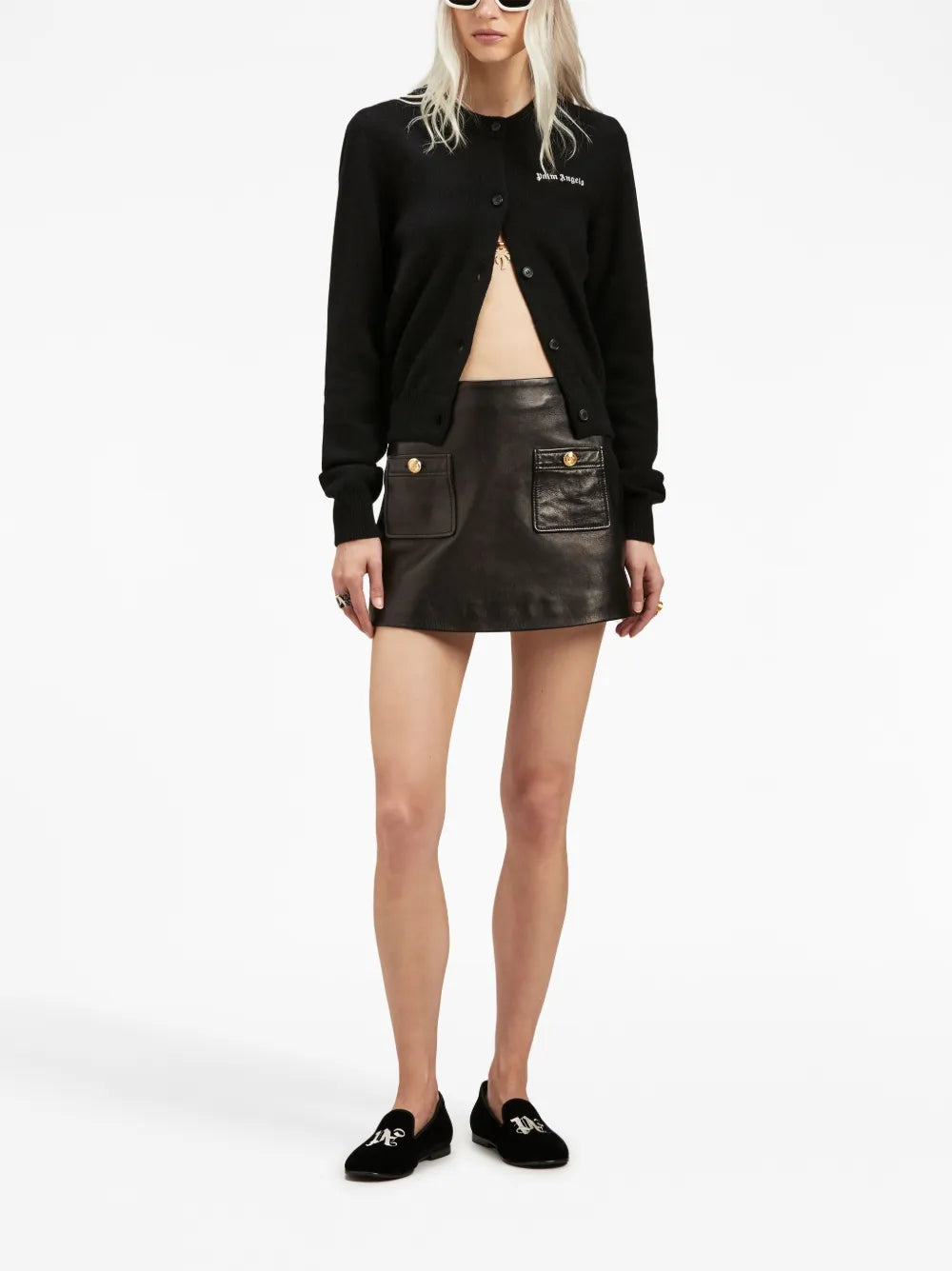 Logo-Print Button-Up Cardigan