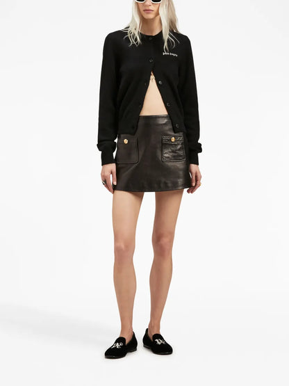 Logo-Print Button-Up Cardigan