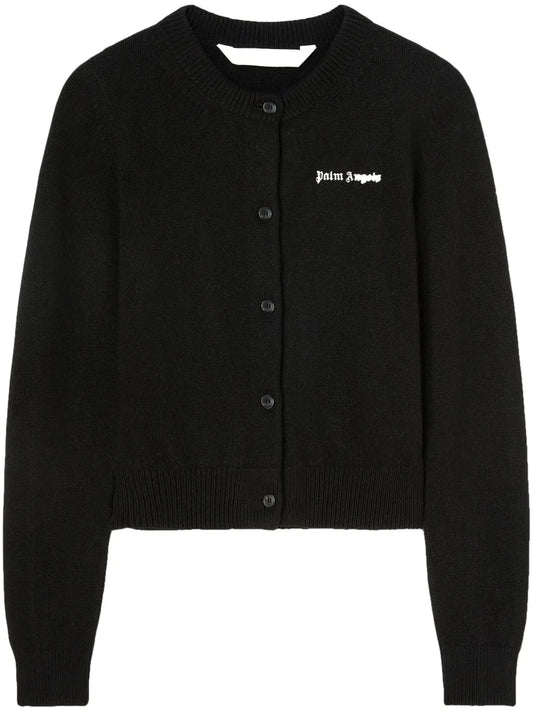 Logo-Print Button-Up Cardigan