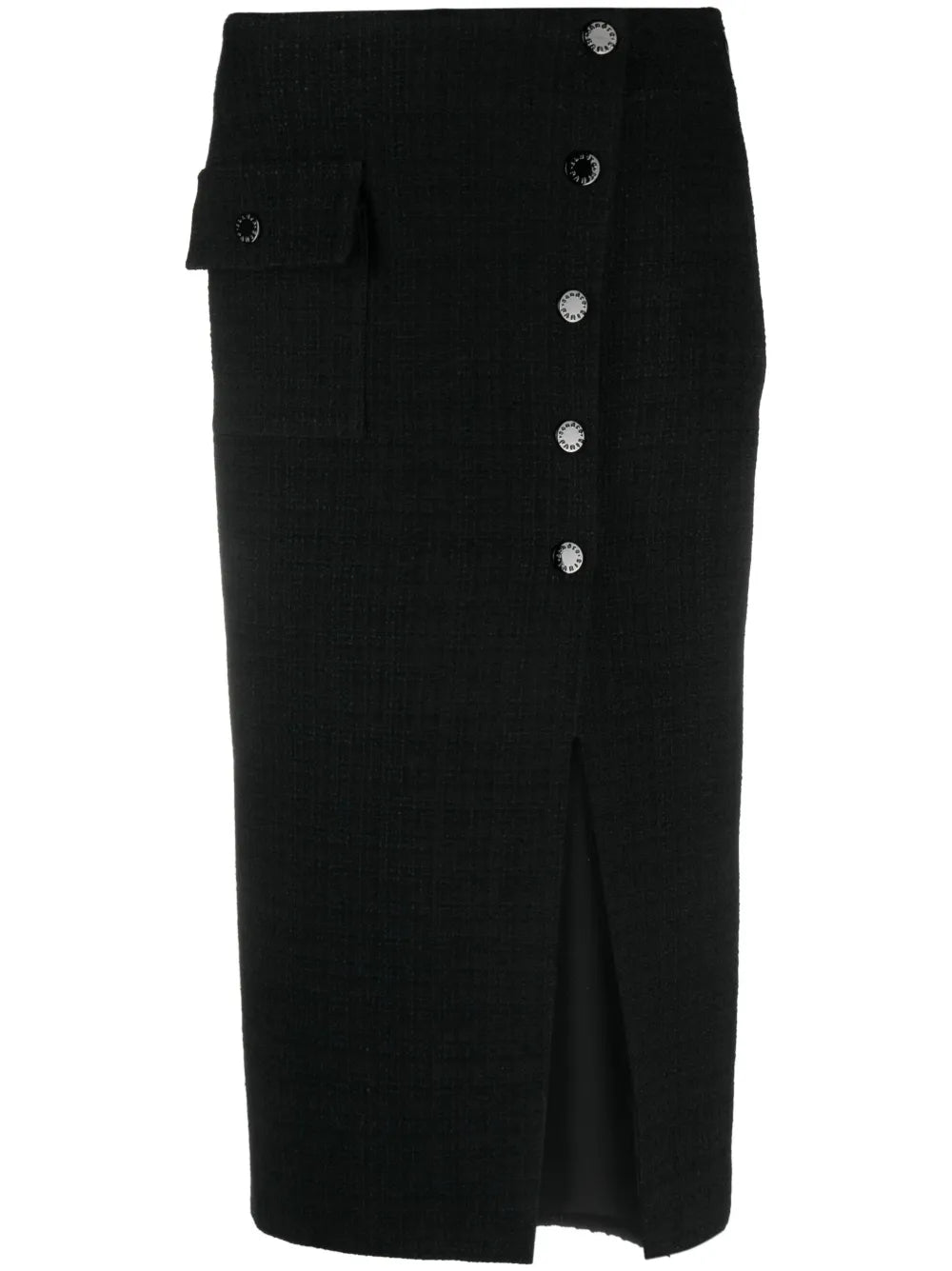 High-Waist Tweed Skirt