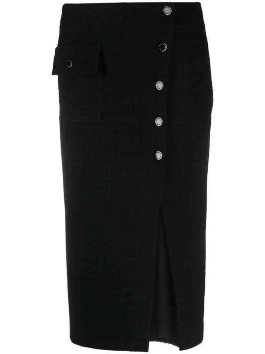 High-Waist Tweed Skirt