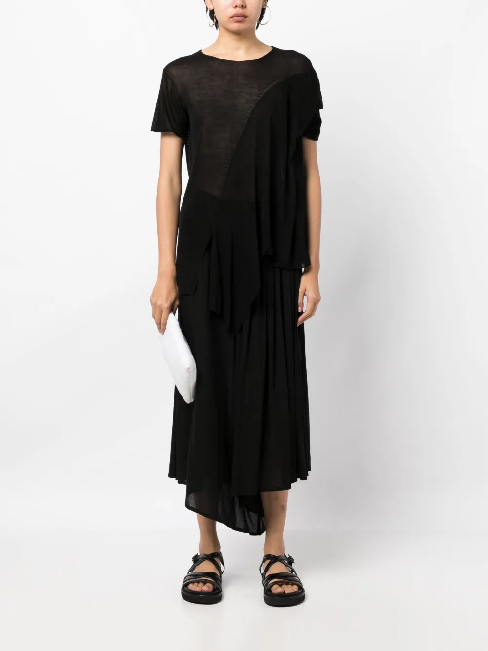 Asymmetric Semi-Sheer T-Shirt