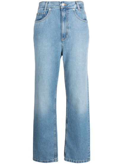 Logo-Embroidered Straight-Leg Jeans