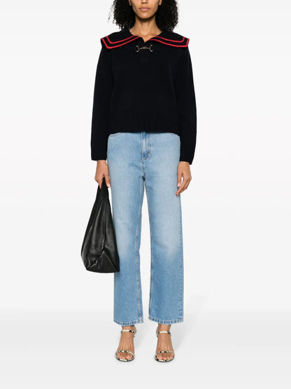 Logo-Embroidered Straight-Leg Jeans
