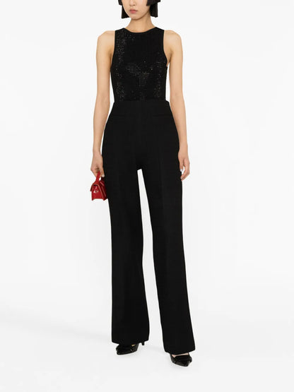 Tailored Wide-Leg Tweed Trousers