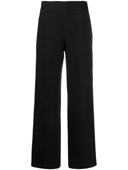 Tailored Wide-Leg Tweed Trousers